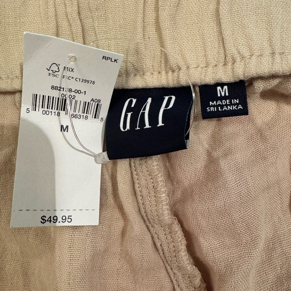 Gap beige linen cotton blend with elastic wast and pockets - Picture 4 of 4